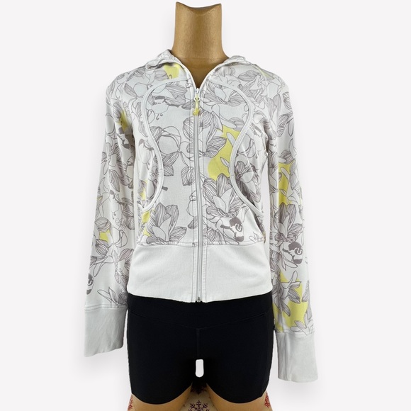 lululemon athletica Jackets & Blazers - RARE Lululemon Scuba Hoodie *Stretch Floral Citron Print